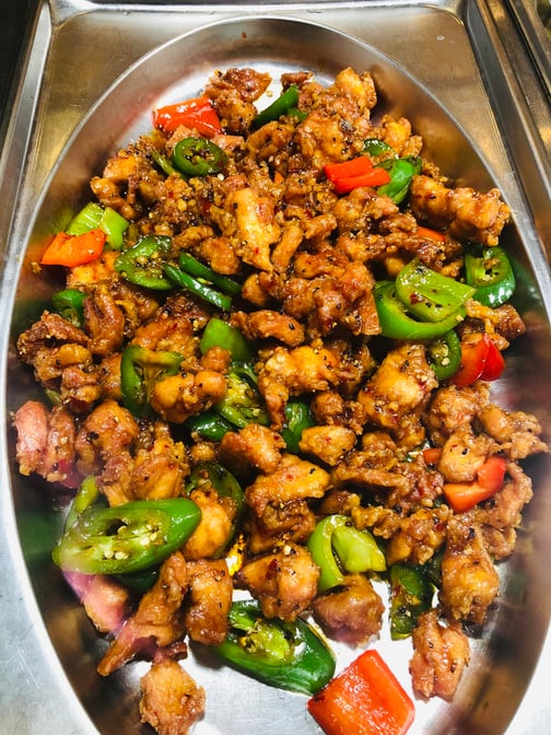 Spicy Chicken & Salt Pepper Shrimp — LA Downtown Buffet